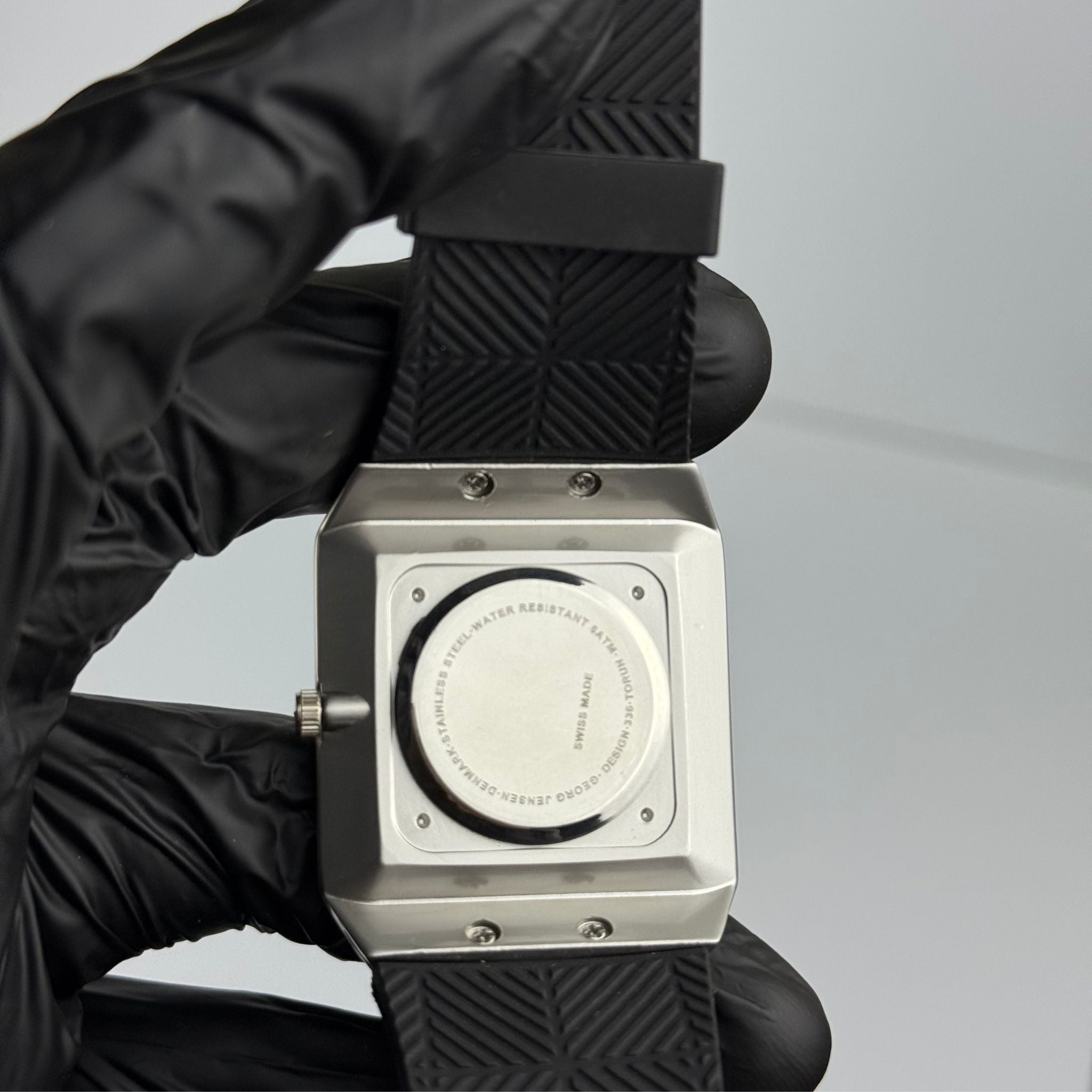 Swiss-made square watch with bold blue dial – sleek, minimalist design for everyday and office wear
