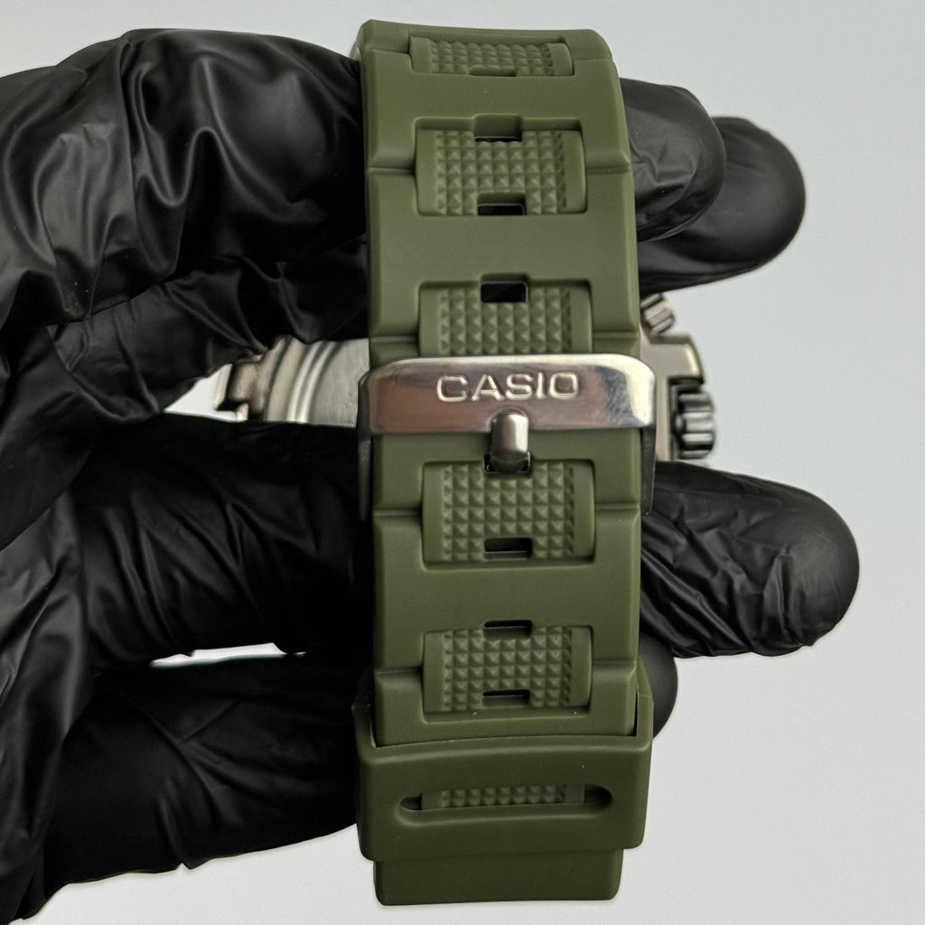 Military Green Tactical Dual Display Sports Watch – Shock & Water Resistant